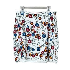 Emma Black 100% Silk beaded sequin flower Skirt Size 4